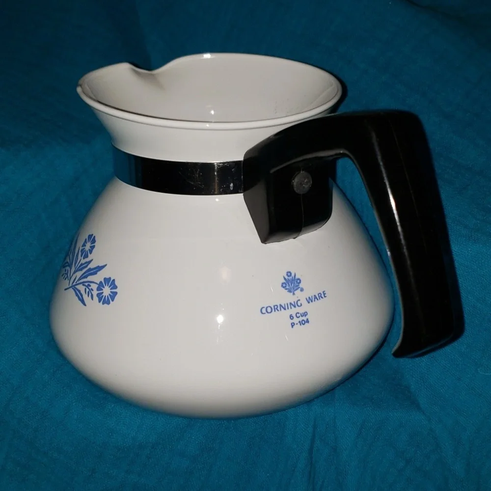 *Vintage* Blue Cornflower Corning Wear 6 Cup Tea Pot P-104 - Picture 3 of 9